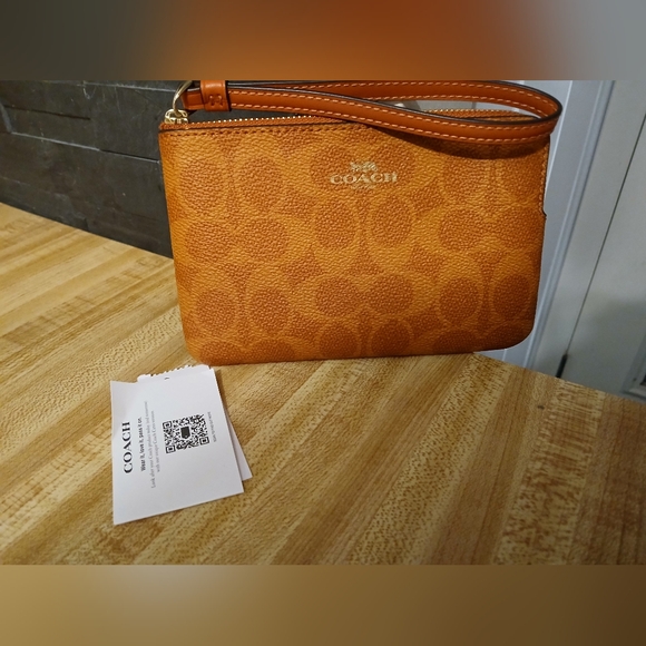 Coach Orange Wristlet Clutch - Picture 3 of 5